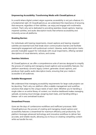 Empowering Accessibility  Transforming Media with ClosedCaptions.ai