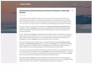 Revolutionizing Industrial Heating and Cooling with Ideologie's Cutting-Edge Solutions