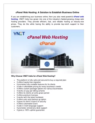 cPanel Web Hosting A Solution to Establish Business Online