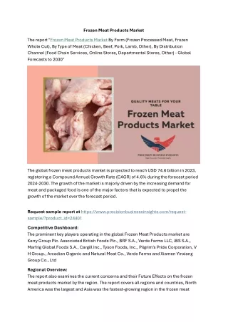 Frozen Meat Products Market Outlook And Research Trends 2030