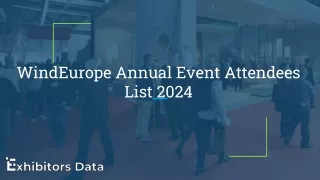 WindEurope Annual Event Attendees List 2024