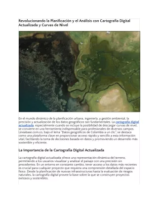 Revolucionando la Planificación y el Análisis con Cartografía Digital Actualizad