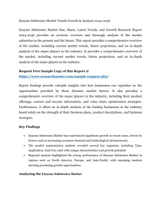 Enzyme Substrates Market Trends Growth