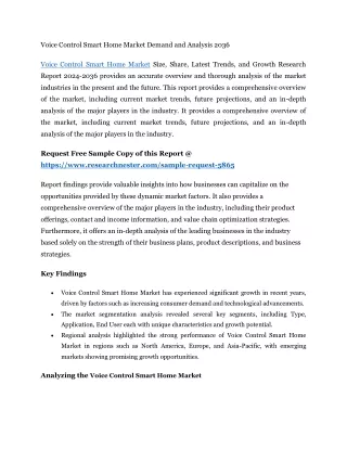 Voice Control Smart Home Market
