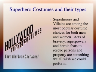 Hollywoodtoycoustmes and their types