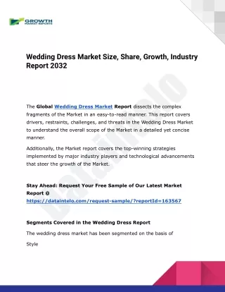 Wedding Dress Market I Global Outlook and Forecast 2032