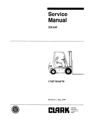 Clark CMP 50 Forklift Service Repair Manual