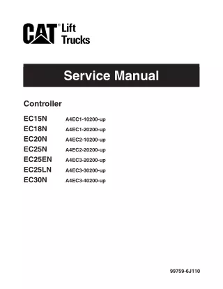 CATERPILLAR CAT EC15N EC18N EC20N EC25EN EC25LN EC25N EC30N FORKLIFT LIFT TRUCKS Service Repair Manual 1