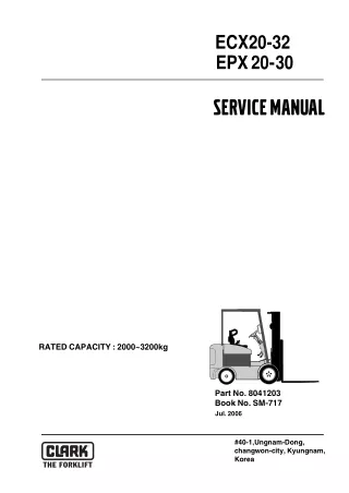 Clark ECX20-32 Forklift Service Repair Manual