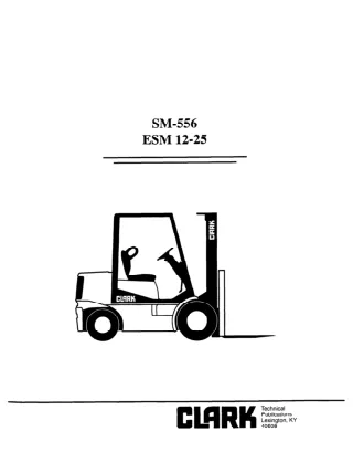 Clark ESM 12-25 Forklift Service Repair Manual