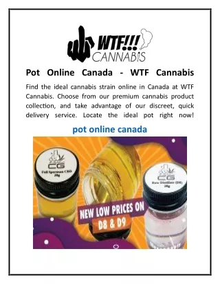 Pot Online Canada  WTF Cannabis