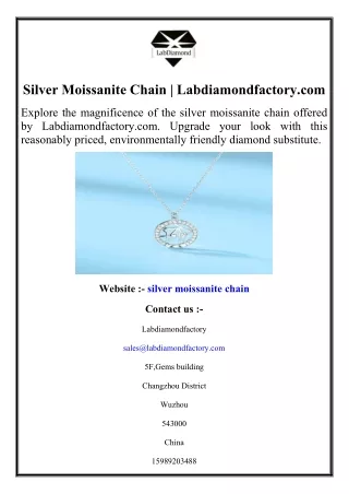 Silver Moissanite Chain  Labdiamondfactory.com