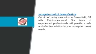 Mosquito Control Bakersfield Ca  Evictionpest.com