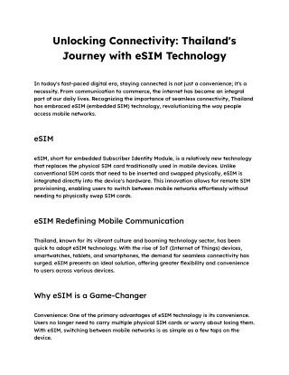 Unlocking Connectivity_ Thailand's Journey with eSIM Technology