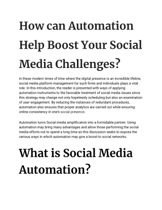 How can Automation Help Boost Your Social Media Challenges