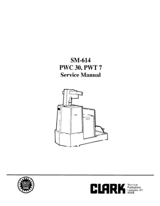 Clark PWT 7 Service Repair Manual