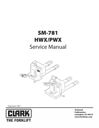 Clark PWX Forklift Service Repair Manual