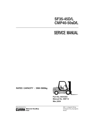 Clark SF35-45DL Forklift Service Repair Manual 1