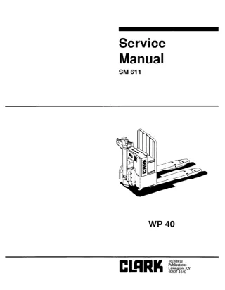 Clark WP 40 Service Repair Manual