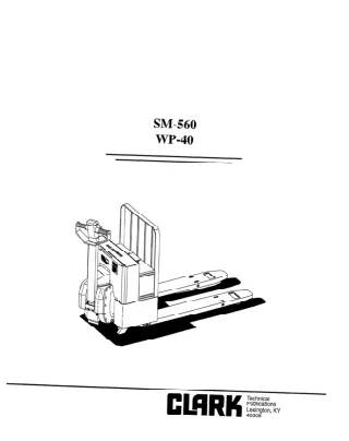 Clark WP-40 Service Repair Manual