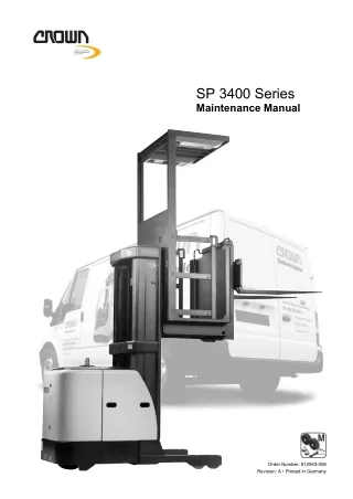 Crown SP3400 Series Forklift Service Repair Manual