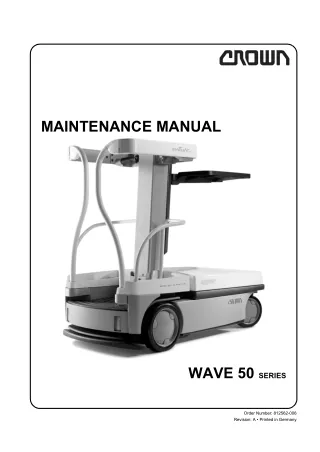 Crown WAVE50 Work Assit Vehicle Service Repair Manual