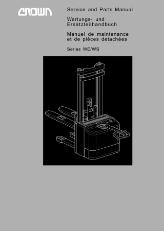 Crown WE2000 Series Forklift Service Repair Manual