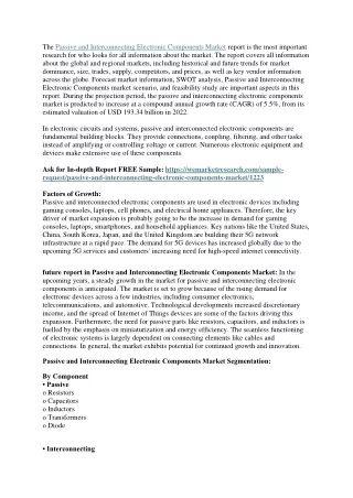 Passive and Interconnecting Electronic Components Market