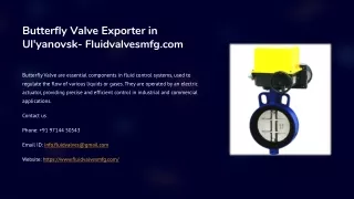 Butterfly Valve Exporter in Ul'yanovsk, Best Butterfly Valve Exporter in Ul'yano