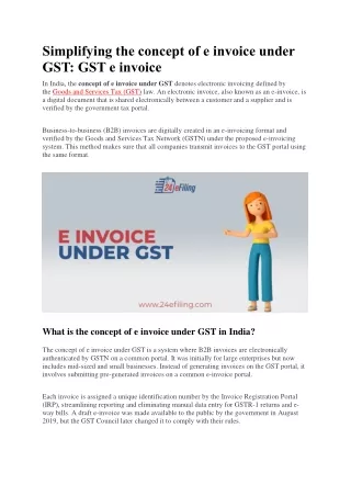 Simplifying the concept of e invoice under GS1