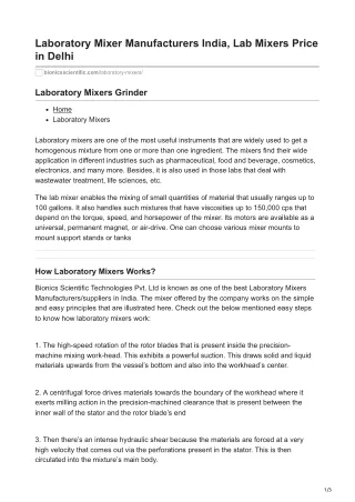 Laboratory Mixer Manufacturers India Lab Mixers Price in Delhi