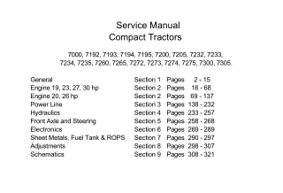 Cub Cadet 7273 Compact Tractor Service Repair Manual