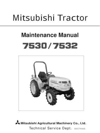 Cub Cadet 7500 Series Service Repair Manual