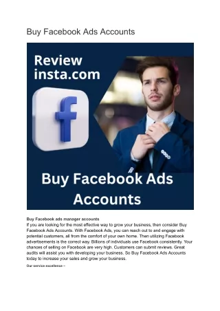 Buy Facebook Ads Accounts