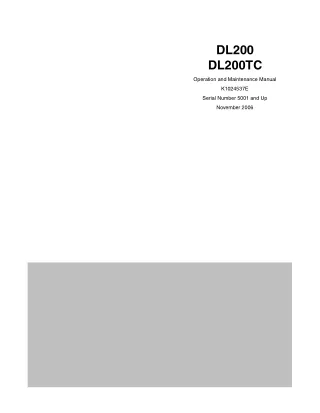 Daewoo Doosan DL200TC Wheel Loader Operator and Maintenance manual