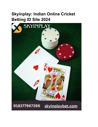 Skyinplay Indian Online Cricket Betting ID Site 2024