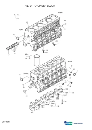 DAEWOO DOOSAN DX140LC (DI EXP) CRAWLER EXCAVATOR Parts Catalogue Manual