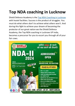 Top NDA coaching in Lucknow