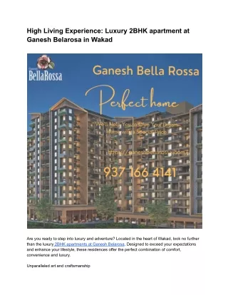 High Living Experience_ Luxury 2BHK apartment at Ganesh Belarosa in Wakad