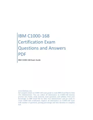 IBM C1000-168 Certification Exam Questions and Answers PDF