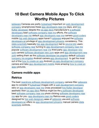 10 Best Camera Mobile Apps To Click Worthy Pictures.docx