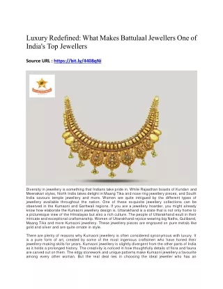 Luxury Redefined- What Makes Battulaal Jewellers One of India's Top Jewellers