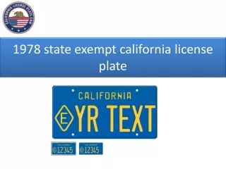 1978 state exempt california license plate