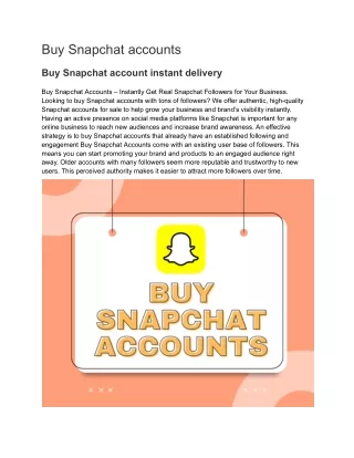 Buy Snapchat accounts