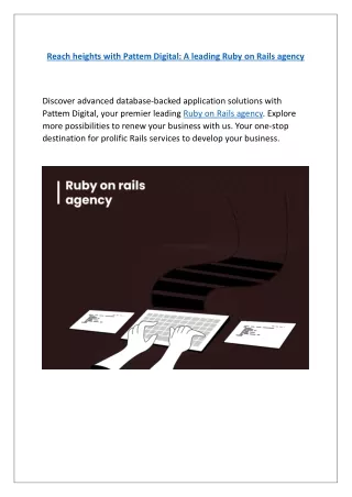 Uplift your Business Growth with Pattem Digital; A Ruby on Rails agency