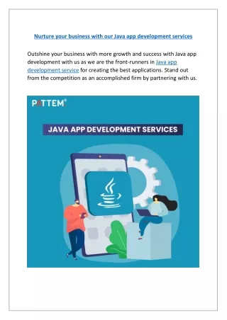 Nurture your business with us, Java app development services