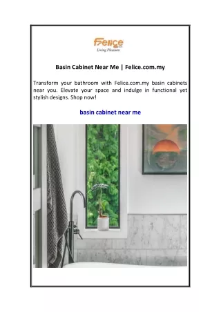 Basin Cabinet Near Me  Felice.com.my