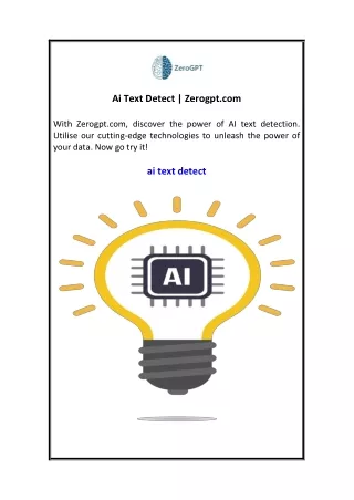 Ai Text Detect  Zerogpt.com