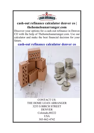 cash-out refinance calculator denver co  thehomeloanarranger.com