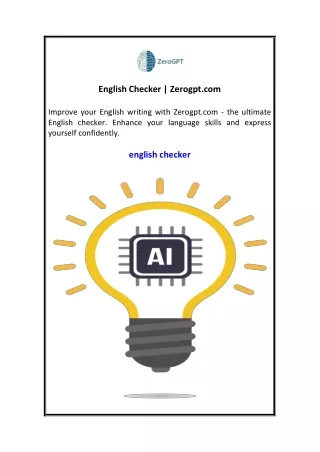 English Checker  Zerogpt.com